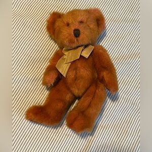 Orange Teddy Bear with Gold Bow
